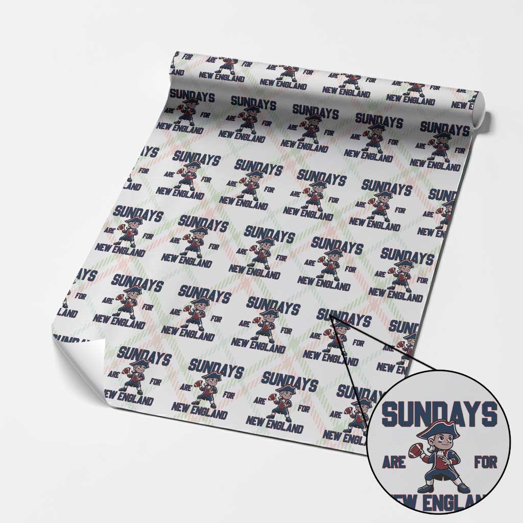 Sundays Are For NE Wrapping Paper Roll Game Day Sports Fan Gift TS12 Christmas Plaid Print Your Wear