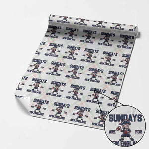 Sundays Are For NE Wrapping Paper Roll Game Day Sports Fan Gift TS12 Christmas Plaid Print Your Wear
