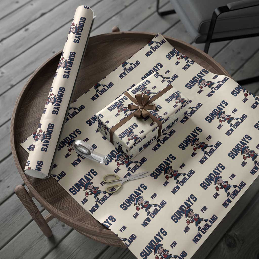 Sundays Are For NE Wrapping Paper Roll Game Day Sports Fan Gift TS12 Beige Print Your Wear