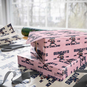 Sundays Are For NE Wrapping Paper Roll Game Day Sports Fan Gift TS12 Light Pink Print Your Wear