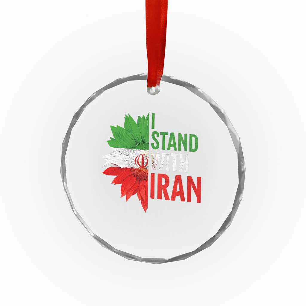 Sunflower Iran Flag Crystal Glass Ornament Persian Freedom I Stand With Iran TS10 Print Your Wear