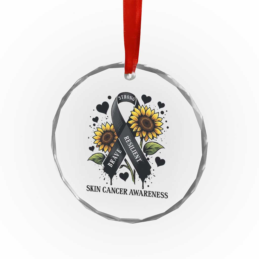 Sunflower Skin Cancer Awareness Crystal Glass Ornament Brave Strong Resilient TS12 Print Your Wear