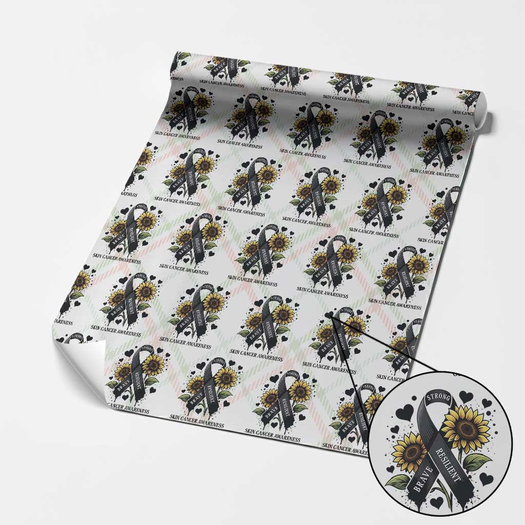 Sunflower Skin Cancer Awareness Wrapping Paper Roll Brave Strong Resilient TS12 Christmas Plaid Print Your Wear