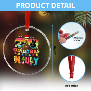 Sunglasses Beach Christmas in July Crystal Glass Ornament Santa Summer Xmas TS10 Print Your Wear