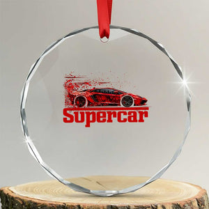 Supercar Exotic Italian Sports Car Graphic Crystal Glass Ornament