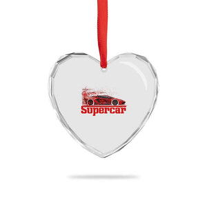 Supercar Exotic Italian Sports Car Graphic Heart Crystal Glass Ornament