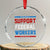 Support Federal Workers Crystal Glass Ornament Patriotic Protect Defend Employee Solidarity TS02 Transparent Glass 3'' Circle Print Your Wear