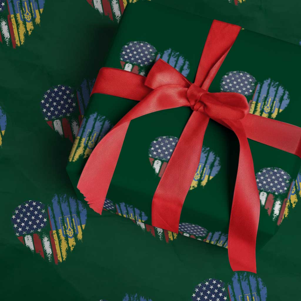 Support Ukraine Wrapping Paper Roll Stand With Ukraine American Ukrainian Flag TS10 Green Print Your Wear