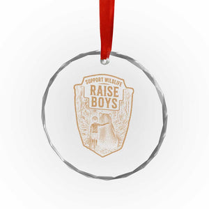 Support Wildlife Raise Boys Crystal Glass Ornament Funny Mama Bear Outdoor Family Nature Lover Gift TS10 Print Your Wear
