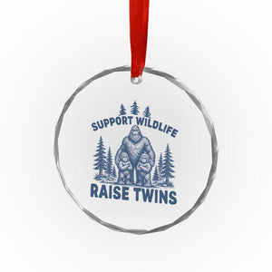 Support Wildlife Raise Twins Crystal Glass Ornament Twin Dad Mom Parent Bigfoot Family TS10 Print Your Wear