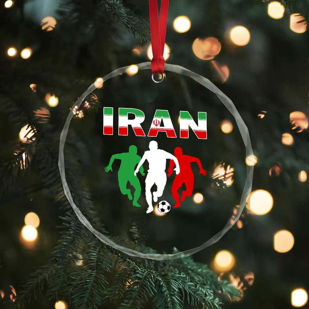 Supporting Iran Soccer Fan Crystal Glass Ornament Proud Persian Heritage Gift