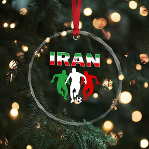 Supporting Iran Soccer Fan Crystal Glass Ornament Proud Persian Heritage Gift