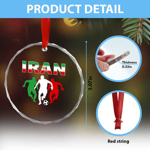 Supporting Iran Soccer Fan Crystal Glass Ornament Proud Persian Heritage Gift