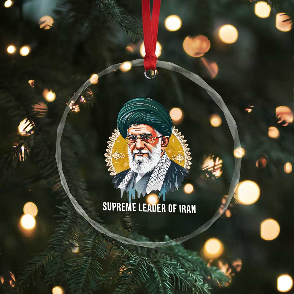 Supreme Leader Of Iran Graphic Portrait Crystal Glass Ornament Iranian Political Figure TS02 Print Your Wear
