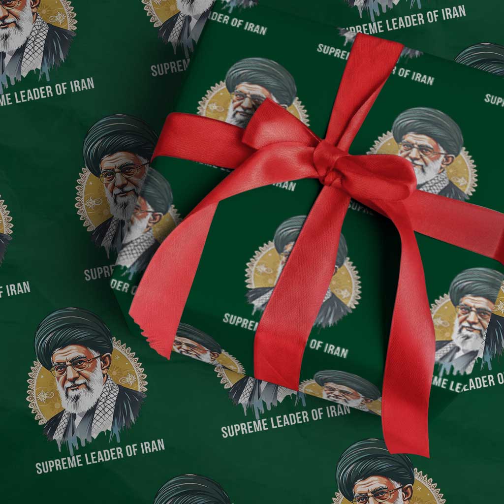 Supreme Leader Of Iran Graphic Portrait Wrapping Paper Roll Iranian Political Figure TS02 Green Print Your Wear