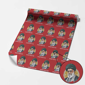 Supreme Leader Of Iran Graphic Portrait Wrapping Paper Roll Iranian Political Figure TS02 Red Print Your Wear