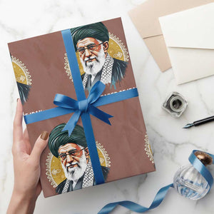 Supreme Leader Of Iran Graphic Portrait Wrapping Paper Roll Iranian Political Figure TS02 Mocha Print Your Wear
