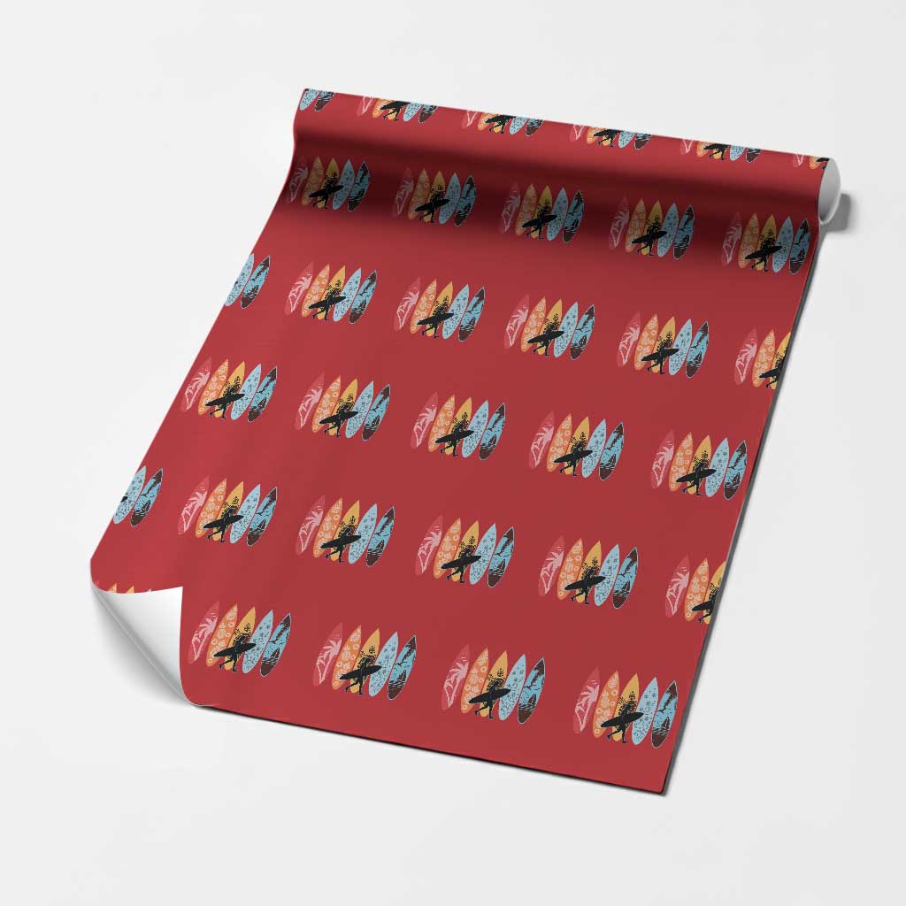 Surfboarder Wrapping Paper Roll Hawaii Wave Surfing Surfboard Lover Beach Surfer TS10 Red Print Your Wear