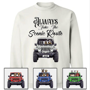 Custom JP Shirts, Always Take The Scenic Route JP Dog JP Cat Apparel CTM00 Custom - Printyourwear