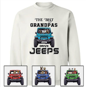 Custom Jeep Shirts, The Best Grandmas Grandpas Drive Jeeps, Jeep Dog Jeep Cat Apparel CTM00 Custom - Printyourwear