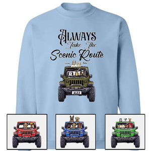 Custom JP Shirts, Always Take The Scenic Route JP Dog JP Cat Apparel CTM00 Custom - Printyourwear