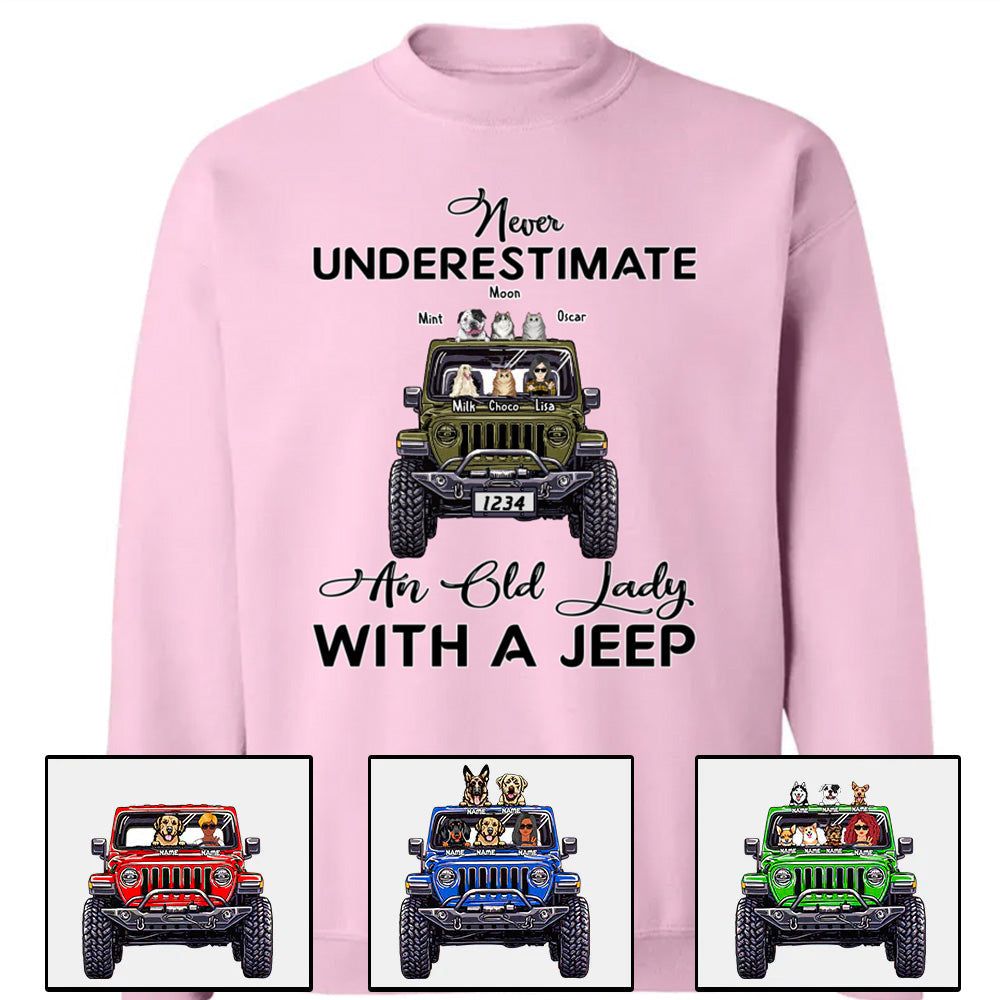 Custom JP Shirts, Never Underestimate An Old Man Old Lady With A JP Dog JP Cat Apparel CTM00 Custom - Printyourwear