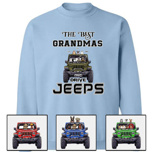 Custom Jeep Shirts, The Best Grandmas Grandpas Drive Jeeps, Jeep Dog Jeep Cat Apparel CTM00 Custom - Printyourwear