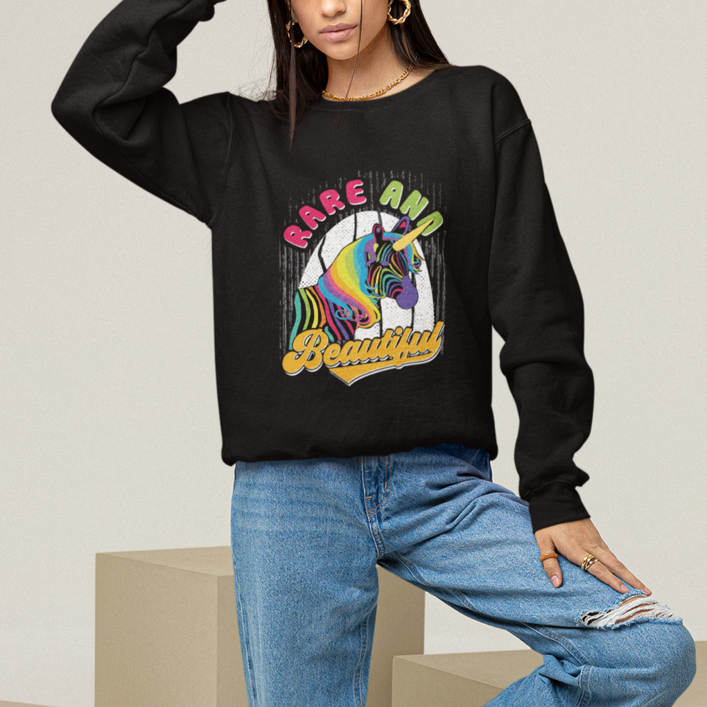Rare Disease Day Shirts Sweatshirt Rare And Beautiful Rare Disease Awareness Rare Disease Warrior Rainbow Zebra TS02 Printyourwear