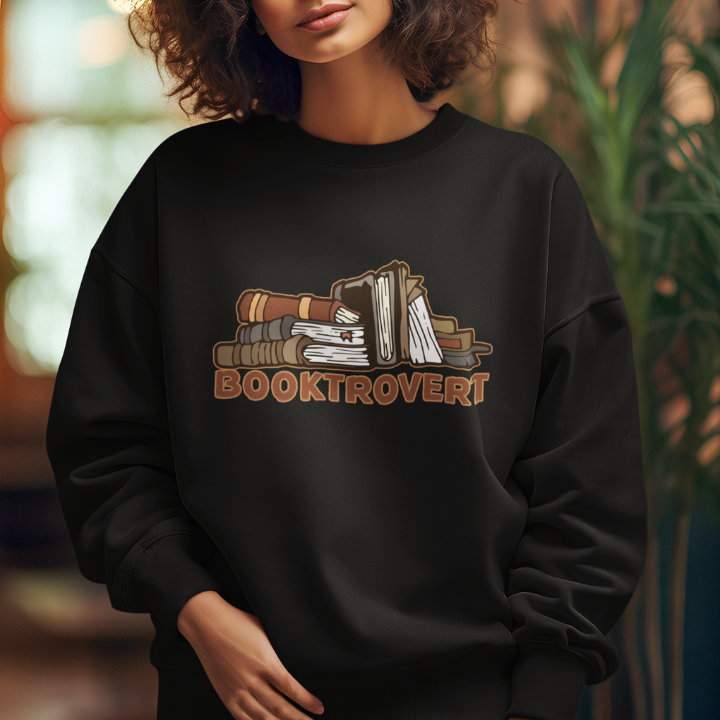 Funny Book Lover Sweatshirt Booktrovert Definition Books Reader Reading TS02 Printyourwear
