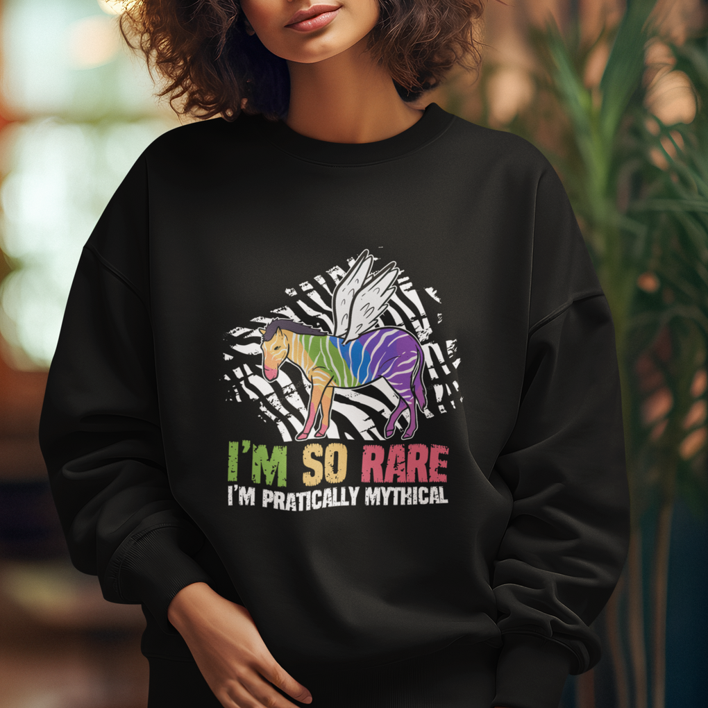 Rare Disease Day Shirts Sweatshirt Rare Disease I'm So Rare I'm Pratically Mythical Zebra Unicorn Zebra Ribbon TS02 Printyourwear
