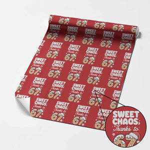 Sweet Chaos Thanks to 67 Wrapping Paper Roll Funny Christmas Cookie Meme with Sprinkles TS02 Red Print Your Wear