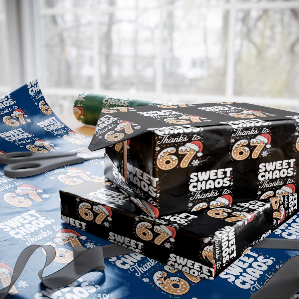 Sweet Chaos Thanks to 67 Wrapping Paper Roll Funny Christmas Cookie Meme with Sprinkles TS02 Black Print Your Wear
