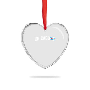 Sweet Chicago Flag Red Six Pointed Stars Heart Crystal Glass Ornament TS14 Print Your Wear
