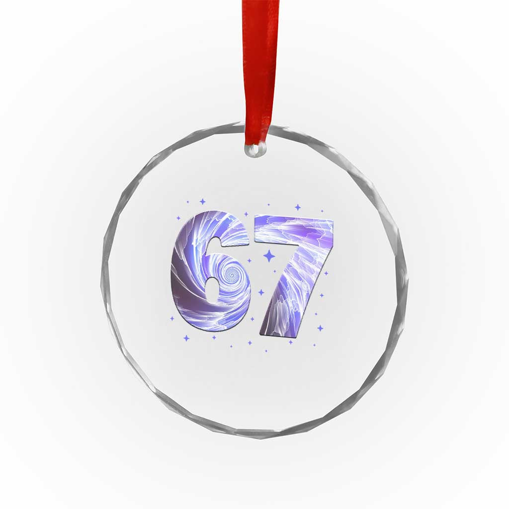 Swirl Effect Printed Six Seven Meme Crystal Glass Ornament Gen Z Alpha Gift TS12 Print Your Wear