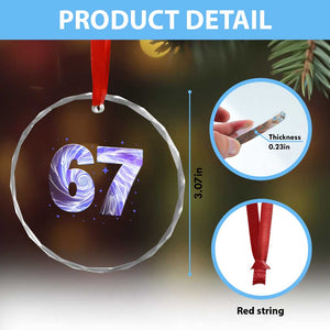 Swirl Effect Printed Six Seven Meme Crystal Glass Ornament Gen Z Alpha Gift TS12 Print Your Wear