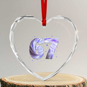 Swirl Effect Printed Six Seven Meme Heart Crystal Glass Ornament Gen Z Alpha Gift TS12 Transparent Glass 3'' Heart Print Your Wear