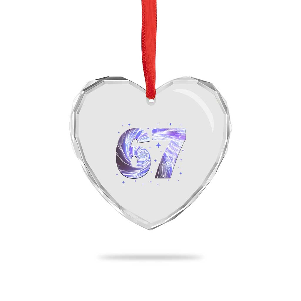 Swirl Effect Printed Six Seven Meme Heart Crystal Glass Ornament Gen Z Alpha Gift TS12 Print Your Wear