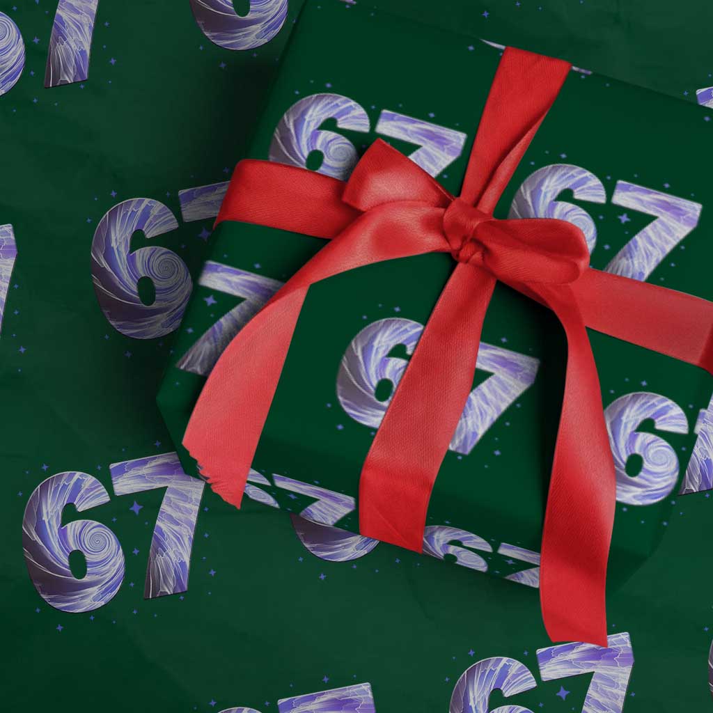 Swirl Effect Printed Six Seven Meme Wrapping Paper Roll Gen Z Alpha Gift TS12 Green Print Your Wear