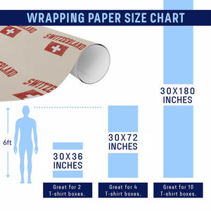 Switzerland Fan Wrapping Paper Roll Vintage Retro Swiss Cross Flag