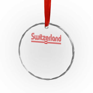 Switzerland Fan Retro Vintage Flag Crystal Glass Ornament