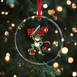 Sword Wielding Frog Resistance Crystal Glass Ornament Resist Protest No Kings TS02 Print Your Wear