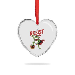 Sword Wielding Frog Resistance Heart Crystal Glass Ornament Resist Protest No Kings TS02 Print Your Wear
