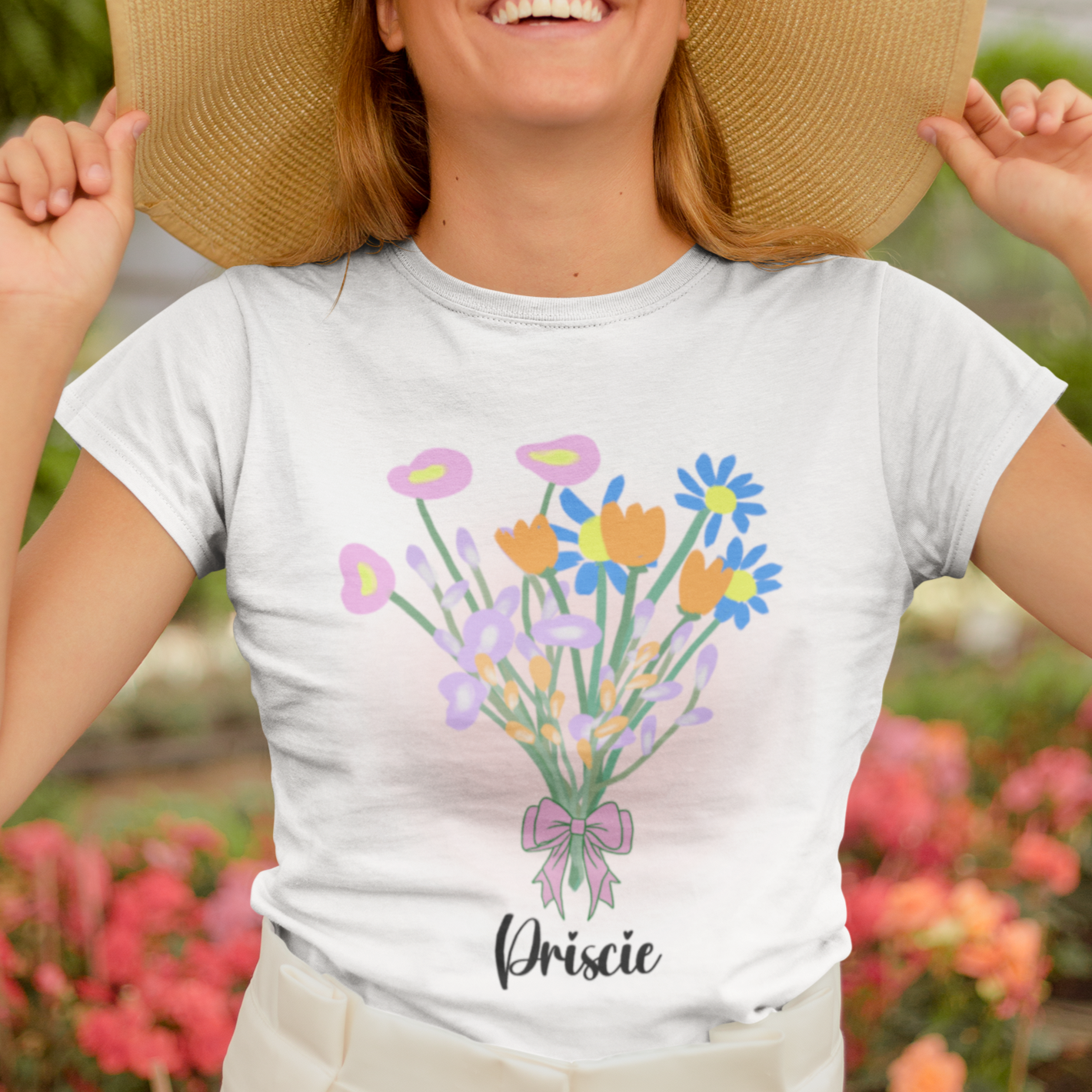 Custom Text Shirt Personalized Your Name With Flower Language Keyboard Apparel CTM02 Custom - Printyourwear