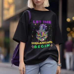 Funny Mardi Gras T Shirt Let The Shenanigans Begin TS02 Printyourwear