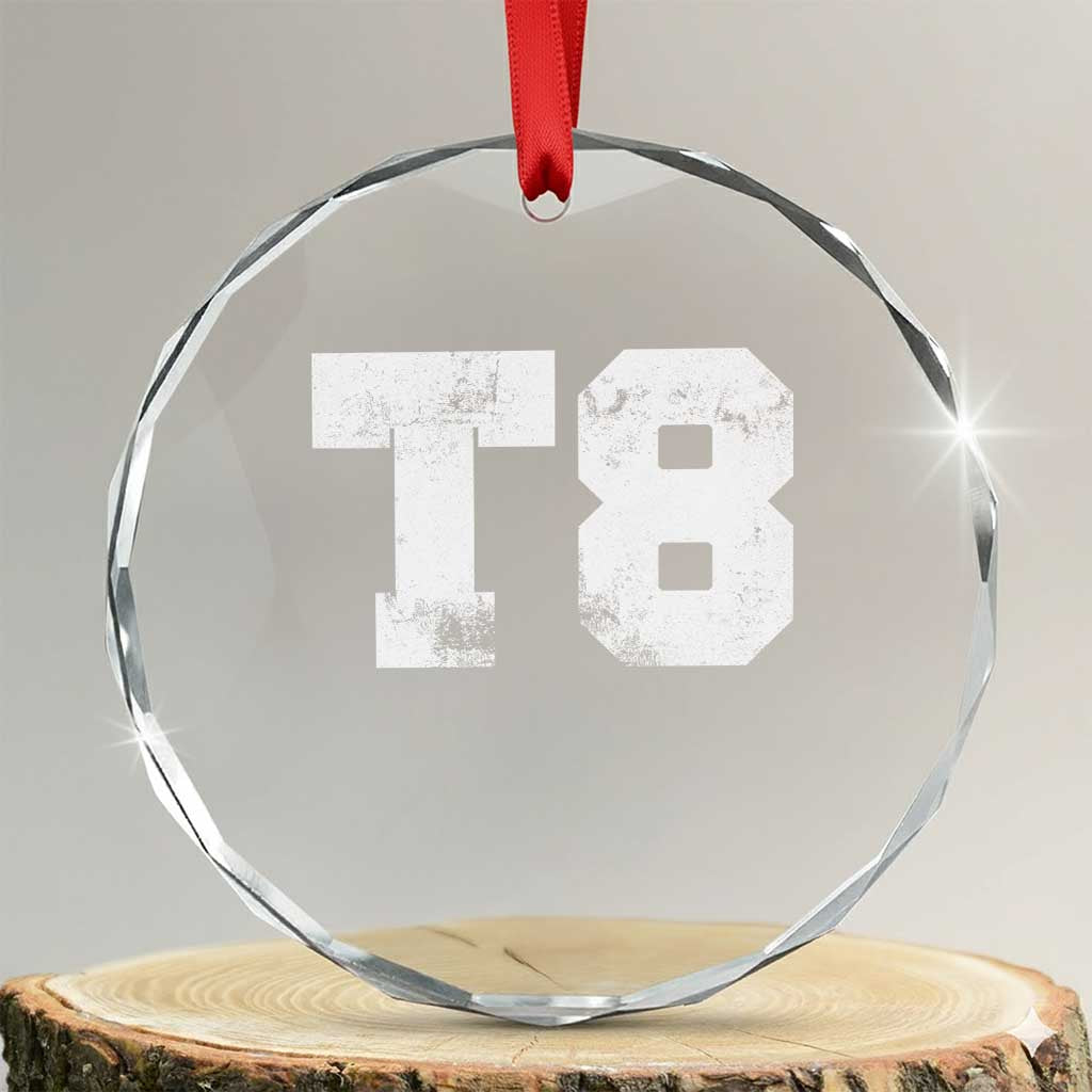 T8 Jersey Crystal Glass Ornament Concert Inspired Outfit Varsity Sports TS10 Transparent Glass 3'' Circle Print Your Wear