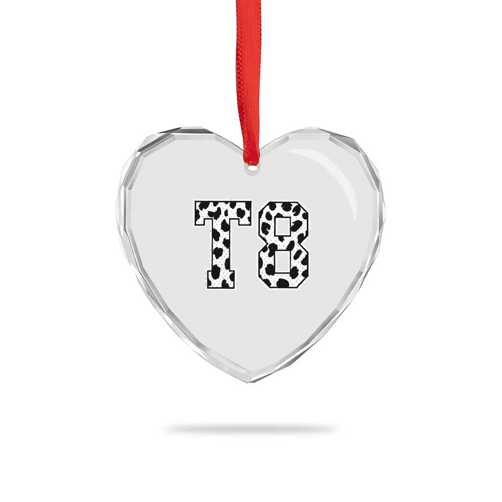 T8 Jersey Number Heart Crystal Glass Ornament Y2k Leopard Number Concert Inspired Outfit Varsity Sports TS10 Print Your Wear
