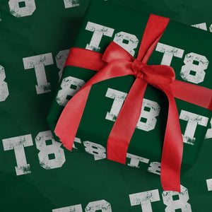 T8 Jersey Wrapping Paper Roll Concert Inspired Outfit Varsity Sports TS10 Green Print Your Wear
