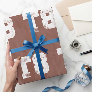 T8 Jersey Wrapping Paper Roll Concert Inspired Outfit Varsity Sports TS10 Mocha Print Your Wear