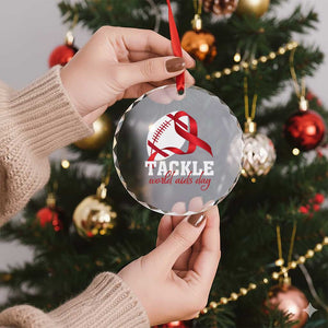 Tackle World AIDS Day Crystal Glass Ornament Red Ribbon Football Awareness Gift TS12 Print Your Wear