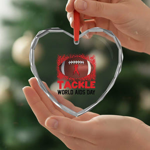 Tackle World AIDS Day Heart Crystal Glass Ornament Football HIV Awareness Red Ribbon TS12 Print Your Wear